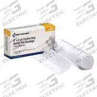 APPROVED VENDOR Gauze Wrap: 4 yd Dressing Lg, 4 in Dressing Wd, Gauze, Non-Sterile (MPN 51018). Key specifications — Water Resistance: Not Water Resistant; Unitized: Unitized; Standards: ANSI/ISEA Z308.1-2015; Manufacturer Part Number: 51018; Package Type: Box; Product Type: Conforming Gauze Roll; Sterility: Non-Sterile; Brand: APPROVED VENDOR.