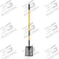 SEYMOUR MIDWEST Square Point Mud/Sifting Shovel: Steel Blade, 14 ga, Straight Handle Type (MPN 49502GR). Key specifications — Blade Color: Gray; Handle Color: Yellow; Blade Material: Steel.