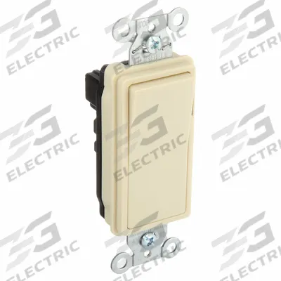 HUBBELL Wall Switch: Rocker Switch, Single Pole, Maintained, Ivory, 120/277V AC - Rocker Wall Switches