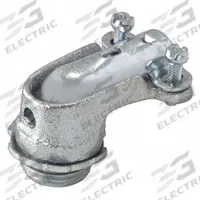 Squeeze Elbow Connector: Iron, 3/4 in Trade Size, Non Insulated (MPN 2203). Key specifications — Connection Type: Squeeze; Connection Orientation: 90°; Material: Iron; Insulated: No; For Use With: Flexible Metal Conduit; Connector Style: Elbow; Standards: cULus Listed; Brand: RACO.