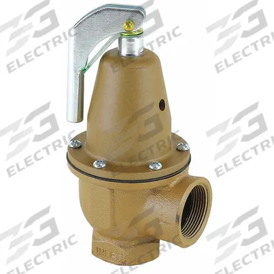 Watts Boiler Pressure Relief Valve: FNPTF x FNPTF, 1 1/4 in x 1 1/2 in, Iron - ASME Section XIII Hot Water Pressure Relief Valves