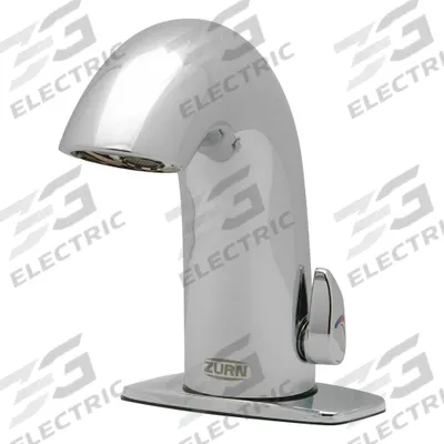 ZURN Bathroom Sensor Faucet: Aqua-FIT, Brass, Chrome Finish, Single-Post, Hardwired - Single-Post Sensor Bathroom Faucets