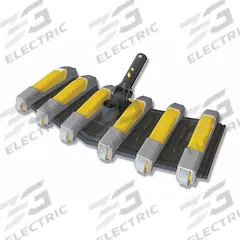 JED POOL TOOLS Pool Vacuum: Gray/Yellow, Aluminum, 21 in Lg, 8 7/8 in Wd, 2 1/2 in Ht, 6 Wheels (MPN 30-189). Key specifications — Material: Aluminum; Product Type: Pool Vacuum; Brand: JED POOL TOOLS.