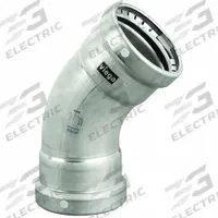 VIEGA MEGAPRESS Crimp Elbow Fitting: 4 in Pipe x 4 in Pipe Size, Press-fit x Press-fit, FKM (MPN 98520). Key specifications — Brand: VIEGA MEGAPRESS.