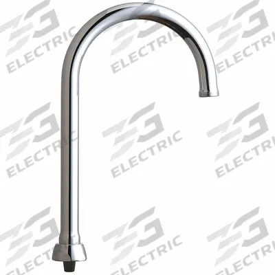 CHICAGO FAUCETS Spout: Spout, Gooseneck, Swivel Spout, Brass, Polished Chrome - Gooseneck Faucet Spouts