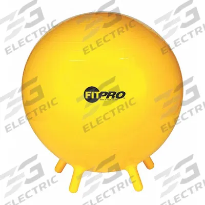 CHAMPION SPORTS Exercise Ball: 25.59 in Overall Dia, Yellow - Stability Balls with Legs