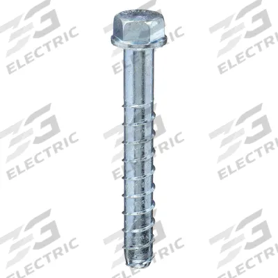 APPROVED VENDOR Screw Anchor: 6 in Overall Lg, 1/2 in Dia, Steel, External Hex, Hex, Steel - Heavy-Duty Hex-Head Screw Anchors