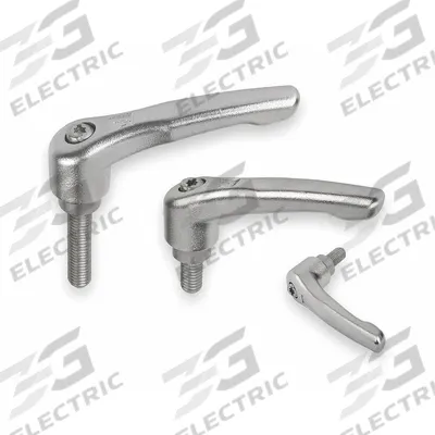 KIPP Adjustable Handle: SS, M8 Thread, 50 mm Thread Lg - Corrosion-Resistant Teardrop-Style Adjustable Handles with Threaded Stud