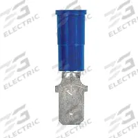 3M Wire Disconnect: Male Tab, Blue, Vinyl, Partial Coverage, 16 AWG – 14 AWG Wire Size (MPN MTV14-250Q). Key specifications — attr1307035: 3M; attr1307036: MTV14-250Q.