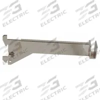 ECONOCO Rectangular Tubing Bracket: Single, 2 in Slot Spacing, 1 in Slot Lg, Chrome, 16 ga Gauge (MPN GR8). Key specifications — Product Type: Rectangular Tubing Bracket; Color: Silver; For Display Type: Single Slotted Standards; Material: Steel; Duty Rating: Heavy Duty; Brand: ECONOCO; Finish: Chrome; Includes: Screws.