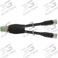 Cordset: M12 Female Right Angle X Bare Wire, 4 Pins, Yellow, PVC, 5 m Cable Lg, 4 A Max Current (A) (MPN 7000-12421-0140500). Key specifications — Cable Jacket Color: Yellow; End 1 Gender: Female; End 1 Mounting Orientation: Right Angle; End 2 Connection Type: Bare Wire; IP Rating: IP67; Brand: MURRELEKTRONIK; Wire Size: 22 AWG; Cable Jacket Material: PVC.