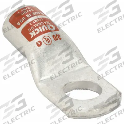 QUICKCABLE Wire Connector: Heavy Wall Lug, Crimp/Lug, Tin Plated Copper, 2/0 ga, Orange - Heavy Wall Lugs