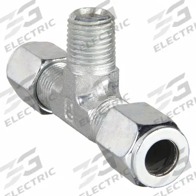 PARKER Compression Tee Fitting: 5/16 in OD x 5/16 in OD x 1/8 in Pipe Size - Flareless Bite-Type Steel Compression Fittings