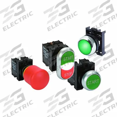 EATON Mushroom Head Push Button: Red, 22 mm Mounting Size, Non-Metallic - Mushroom-Head Push-Button Operators