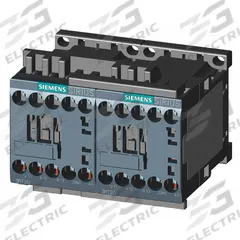 SIEMENS IEC Magnetic Contactor: Reversing, 3 Poles, 3NO Contacts, 9 A, 240V AC Coil (MPN 3RA23168XB301AP6). Key specifications — Brand: SIEMENS; Integrated Surge Suppression: No.