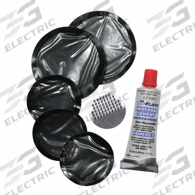 TRU-FLATE Tube Repair Kit: Tube Repair Kit, Truck Tires, 0.30 oz Cement/(5) Patches/Buffer - Tire Patching Kits