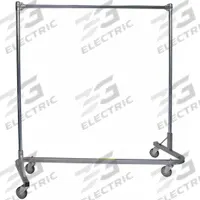 R&B WIRE PRODUCTS INC. Garment Rack: Rod Design (No ) Hooks, 1 Rod Rods, 68 in Overall Ht, Steel (MPN 735). Key specifications — Color: Silver; Finish: Powder Coated; Material: Steel; Foot Type: Casters.