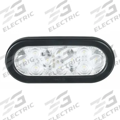 FEDERAL SIGNAL Back Up Lamp: LED, Backup/Reverse Light, Clear, Oval, 2 3/8 in Overall Ht - Backup/Reverse Lights
