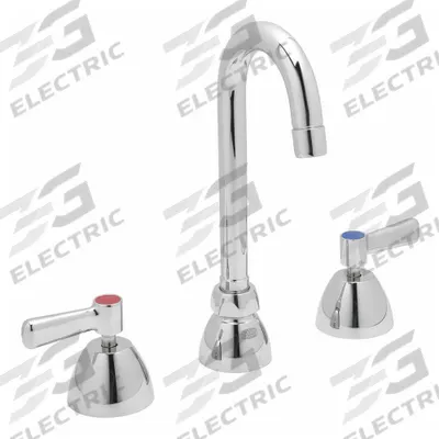 ZURN Gooseneck Kitchen Faucet: AquaSpec, Cast Brass, Widespread, Deck, 3 Mounting Holes - Widespread Kitchen Faucets