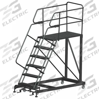 BALLYMORE Mobile Work Platform: 5 ft Platform Ht - Max, 36 in x 48 in, Steel - Manual-Lock Rolling Single-Access Platforms