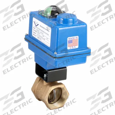 MILWAUKEE VALVE Butterfly Valve: For Gas/Oil/Water Media, Bronze, 115V AC, 2 in Pipe Size - Bronze General-Service Electric Butterfly Valves