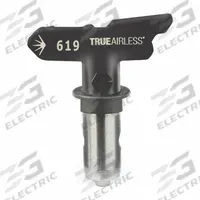 GRACO Airless Spray Gun Tip: Tips for Airless Spray Guns, Airless Spray Gun Tip, 0.019 in Tip Size (MPN TRU619). Key specifications — Product Type: Airless Spray Gun Tip; Compatible with Manufacturer Model Number: 262805; Brand: GRACO; Includes: Replacement Single Seal; Color: Black; Compatible with Series: ProX21 Stand; Product Grouping: Tips for Airless Spray Guns.