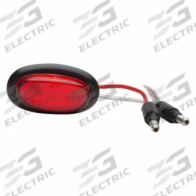GROTE Clearance Marker Lamp: Clearance Light, LED, Oval, Red, Grommet - Clearance Lights