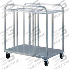 NEW AGE Steamtable Pan Dolly: 1,000 lb Max Load Capacity, 48 in Overall Ht, 30 in Overall Wd (MPN 98998). Key specifications — Product Type: Steamtable Pan Dolly; Caster Type: (4) Swivel; Brand: NEW AGE; Material: Aluminum; NSF Certified: No.