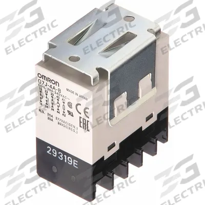 OMRON Enclosed Power Relay: Bracket Mounted, 25 A Current Rating, 200/240V AC - Bracket-Mounted Relays
