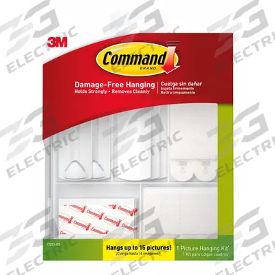 COMMAND Picture Hanger: 1 Points per Hook, White, 3 in Overall Ht, 1 in Overall Wd - Picture & Poster Hanging Adhesive-Backed Hooks