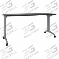 HIRSH Computer Desk: Melamine Laminate/Particleboard, Weathered Charcoal, 0 Pedestals, 0 Drawers (MPN 24374). Key specifications — Desktop Material: Particleboard; Includes Modesty Panel: No; Kit Product Type: Computer Desk; Desktop Color: Weathered Charcoal; Brand: HIRSH; Frame Color: Silver; Frame Material: Steel; Product Type: Computer Desk.