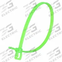 RETYZ Releasable Cable Tie: Fluorescent Green, 6 in Lg, Max. 1 1/2 in Bundle Dia., 100 PK (MPN VRT-S06FG-TA). Key specifications — Outdoor Use: No; Color: Fluorescent Green; Brand: RETYZ; Pack: Large Pack.
