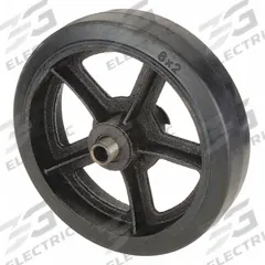 DAYTON Wheel: 8 in Overall Ht, 8 in H x 2 1/4 in W, 8 in Overall Lg, Metal/Rubber, Black (MPN MH34D66901G). Key specifications — Manufacturer Part Number: MH34D66901G; Accessory Type: Mold-On Wheel; Compatible with Product Type: Hand Truck.
