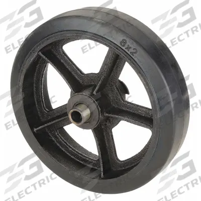 Dayton Wheel: 8 in Overall Ht, 8 in H x 2 1/4 in W, 8 in Overall Lg, Metal/Rubber - Hand Truck Wheels, Bearings, Brakes & Axles