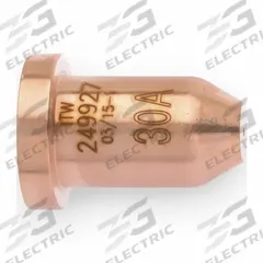 MILLER ELECTRIC Plasma Cutting Tip: For Miller XT30/30C Torch, 30 A (MPN 249927). Key specifications — Manufacturer Part Number: 249927; For Plasma Torch Type: Handheld; Brand: MILLER ELECTRIC; For Plasma Torch Series (Table): XT30/30C.