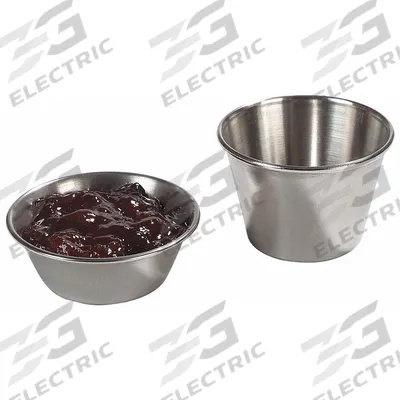 CARLISLE Sauce Cup: 2.5 oz Capacity, Stainless Steel, NSF Certified, Silver - Sauce Cups