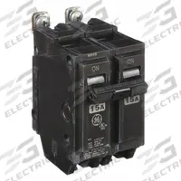 GE Miniature Circuit Breaker: THQB, 15 A, 120/240V AC, Single Phase, 10kA at 120/240V AC, Std (MPN THQB2115). Key specifications — attr195972: 15 A; attr195973: 120/240V AC; attr195974: Single; attr195975: 10kA at 120/240V AC; attr195976: Lighting Panels.