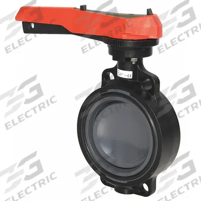 GEORG FISCHER Butterfly Valve: 4 in Pipe Size, Concentric, 145 psi Max. Pressure (CWP) - PVC General-Service Butterfly Valves