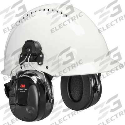 3M PELTOR Electronic Ear Muffs: Hard Hat-Mounted Earmuff, 23 dB NRR, 3.5mm Stereo - Hard Hat-Mounted Headsets for Communication