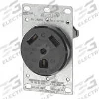 LEVITON Receptacle: Single, TT-30, Black, 125V AC, 30 A, 2 Pole / 3 Wire (MPN 7313-S00)