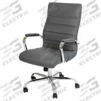FLASH FURNITURE Office Chair: Whitney, Faux Leather Material, 23 in Back Ht, 19 in Seat Wd (MPN GO-2286H-GR-GG). Key specifications — attr995518: Whitney; attr982877: Gray; attr982913: Yes; attr982865: Black; attr982870: FLASH FURNITURE; attr982901: Gray.