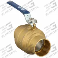 MILWAUKEE VALVE Manual Two-Way Ball Valve: 2 in, Brass, Straight, Sweat x Sweat, Full Port Ball Port (MPN 2" BA-485BMS). Key specifications — Brand: MILWAUKEE VALVE; Handle: Memory Stop Locking Lever.