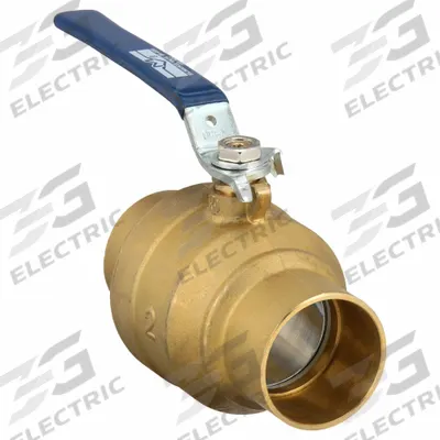 MILWAUKEE VALVE Manual Two-Way Ball Valve: 2 in, Brass, Straight, Sweat x Sweat - Brass Ball Valves