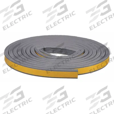 FROST KING Weather Seal: Flat, Self-Adhesive Mounting, Std, Rubber Foam, 10 ft Overall Lg - D-Section Foam Rubber Seals