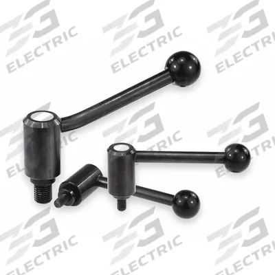KIPP Adjustable Handle: Steel, 3/8"-16 Thread, 30 mm Thread Lg - Adjustable Tension Levers with Threaded Stud