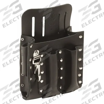 KLEIN TOOLS Tool Pouch: For 2 in Belt Wd - Max, 5 Pockets - Leather Tool Pouches