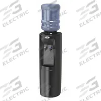 OASIS Bottled Water Dispenser: Freestanding, Top Loading, Cold/Room Temp, Black, Plastic, Still, Adj (MPN BPD1SK). Key specifications — Water Type: Still; Operating Voltage: 115V AC; Power Source: Electric Corded; Water Temperature Types: Cold; Brand: OASIS; Housing Color: Black; Material: Plastic.