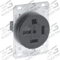 LEVITON Receptacle: Single, 15-50, Black, 250V AC, 50 A, 3 Pole / 4 Wire (MPN 8450)