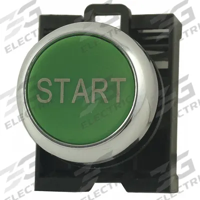 EATON Extended Push Button: Green, 22 mm Mounting Size, Metallic - Extended-Length Push-Button Operators