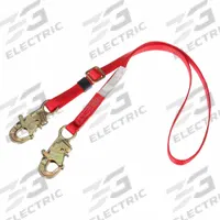 3M PROTECTA Positioning Lanyard: Steel Snap Hook, Steel Snap Hook, 6 ft Lg, 310 lb Capacity, Adj Lg (MPN 1385301). Key specifications — Color: Red; Brand: 3M PROTECTA; Adjustable Length: Yes.